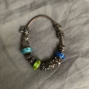 Pandora bracelet with charms